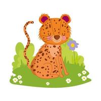 cute leopard cartoon vector