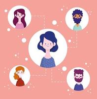 people avatar connection vector