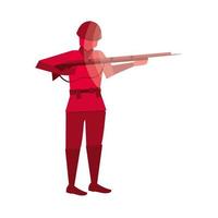 soldier holding rifle vector
