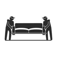 workers carrying a sofa vector