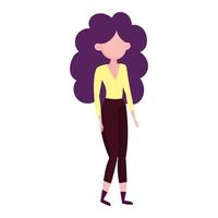 girl with curly hair vector