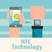 nfc technology connection vector