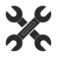 crossed wrench tools vector