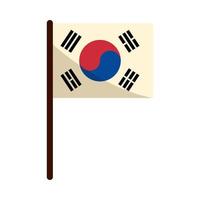 bandera coreana en la pole vector