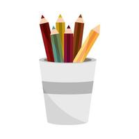 color pencils in cup vector