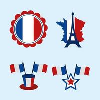 iconos de la bandera francesa vector