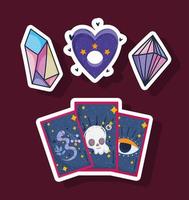 set of magic tarot quartz vector