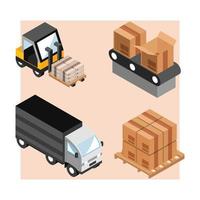 industrial logistic set vector