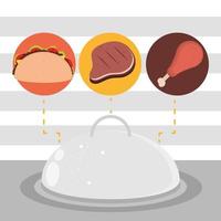 tray fast food vector