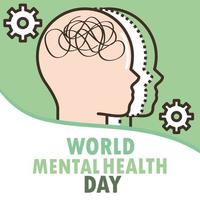 world mental health illness vector