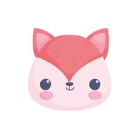 fox cute face vector