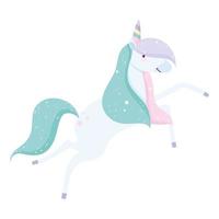 lindo unicornio mágico vector