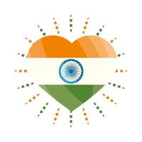 corazón con la bandera de la india vector