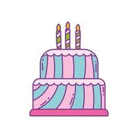 birthday cake dessert vector