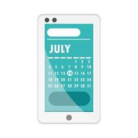 mobile calendar app vector