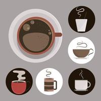 different coffee cups vector