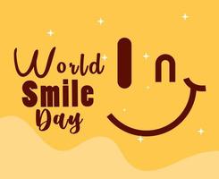 world smile day text vector