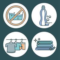 set of laundry clothes vector