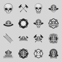 set of firefighter emblems vector