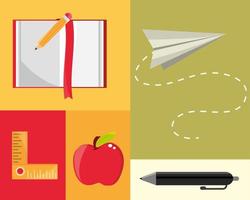 education supplies set vector