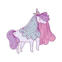 unicornio melena larga vector