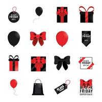 set of black friday vector