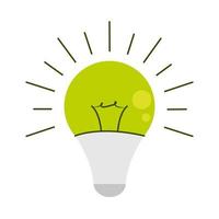 green light bulb vector