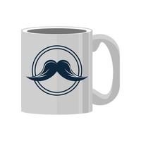 taza de cafe bigote vector