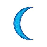 blue half moon vector