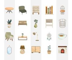 set of home decoration vector