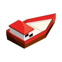 red boat isometric vector