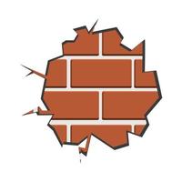 wall bricks cracked vector