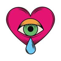 heart eye crying tattoo