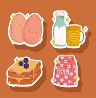 set of breakfast vector