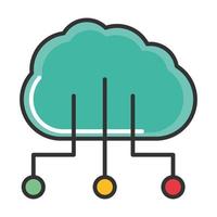 datos de almacenamiento en la nube vector