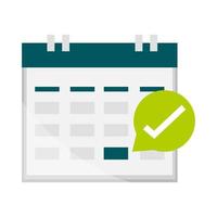 calendario marca de verificación fecha vector