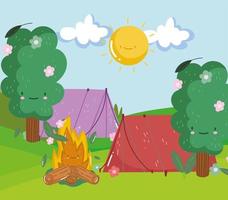 nature camping sunny day vector