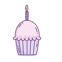 birthday cupcake pastry vector