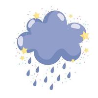 rain cloud weather cute vector