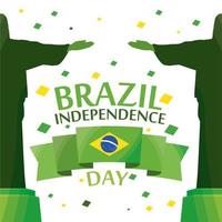 brazil independence day invitation card vector