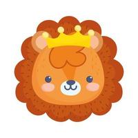 lion with crown face vector