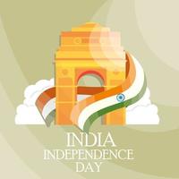 tarjeta del día de la independencia de la india vector