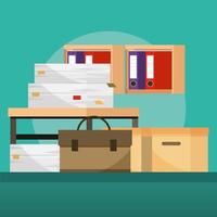 stacks of files and paperwork vector