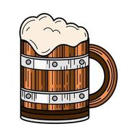 wooden mug of beer vector