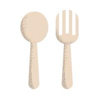 eco friendly spoon and fork vector