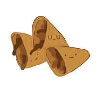 cute cookies of chocolate vector