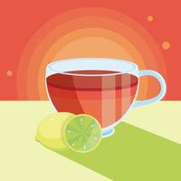 tea with lemon vector