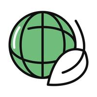 globe and eco leaf vector