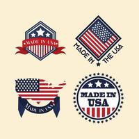 set made in USA vector