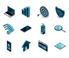 smart city and gadgets vector